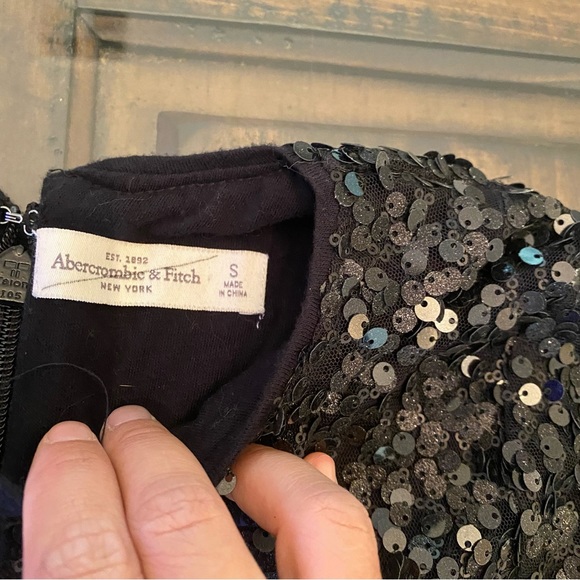 Abercrombie & Fitch Sequined Black Mini Dress size S - Picture 5 of 11